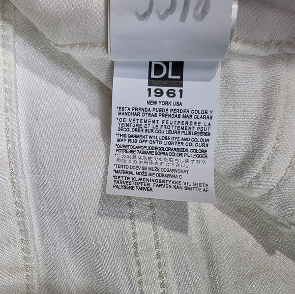 DL1961 Hepburn Wide Leg High Rise Ankle Jeans Eggshell - Picture 7 of 14